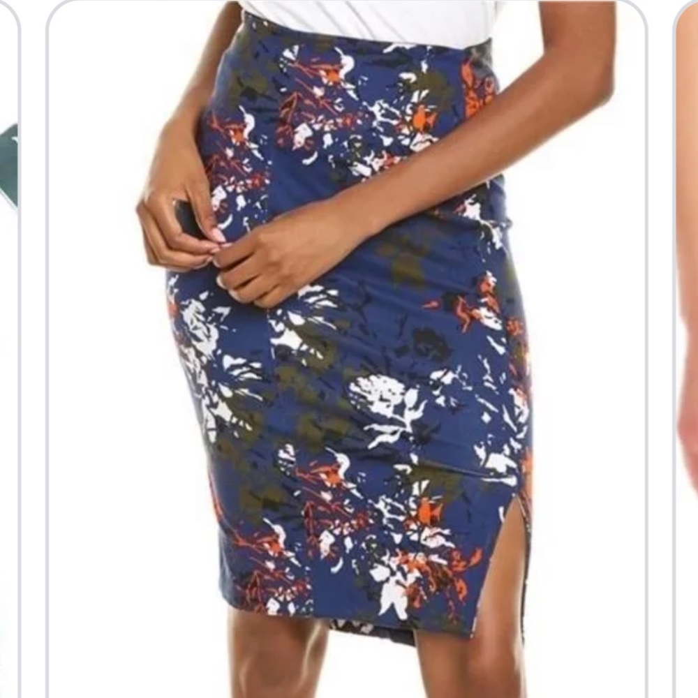Lysse Navy Floral Pencil Skirt Size Small